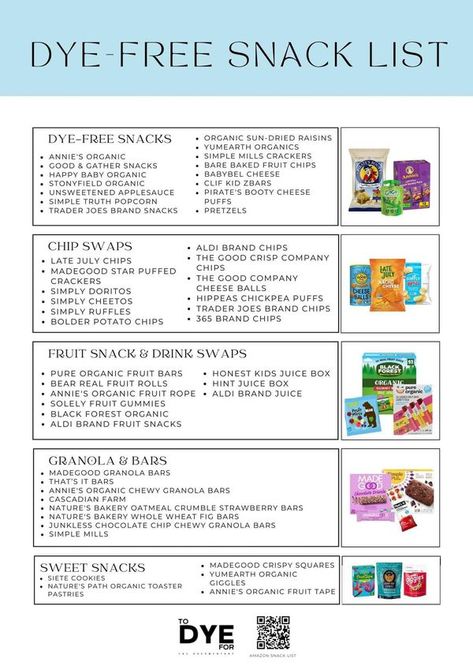 dye free family: swaps, recipes, and resources | Saw this and thought this group could use it for back to school time | Facebook Dye Free Cereal, Baked Fruit Chips, Red Dye Free Foods, Dye Free Snacks, Dye Free Foods, Gmo Free Food, Snack List, Dried Raisins, Fruit Chip