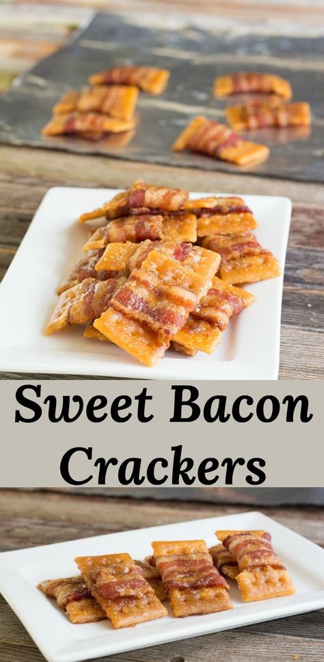 Bacon Appetizers Easy, Bacon Crackers, Sweet Bacon, Bacon Cracker, Bacon Recipes Appetizers, Crackers Appetizers, Bacon Wrapped Appetizers, Tailgate Ideas, Appetizers Easy Dips