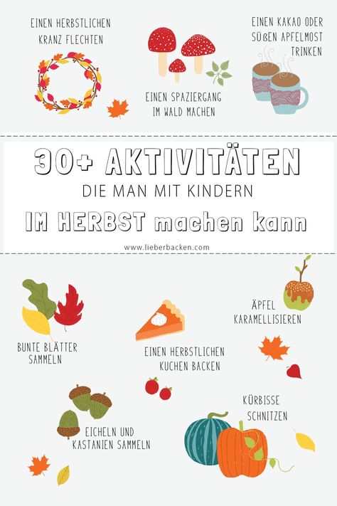 Dinge, Aktivitäten und Ideen für den Herbst - Sachen, die man mit Kindern (oder allein) machen kann | Eine Bucket List mit über 30 Vorschlägen inkl. Feebie-Download zum Ausdrucken #bucketlist #herbst #aktivitäten #kinder #freebie #printables | by LieberBacken Flour Image, Bucket List Notebook, Halloween Bucket List, Minimal Calendar, Chelsea's Messy Apron, Washington Wedding Venues, List Notebook, Halloween Buckets, Fun Fall Activities