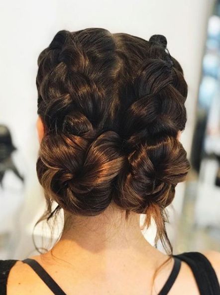 Double Braid Wedding Hair, Double Braid Low Bun, Double Bun Wedding Hair, Braided Double Buns, To Buns Hairstyle, Double Braid Bun, Braided Bun Hairstyle, Braided High Bun, Braided Up Dos