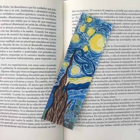 Van Gogh Bookmarks, Bookmarks Painted, Handmade Bookmarks Diy, Bookmarks Diy, Prismacolor Art, Sky Art Painting, Bookmark Card, Bookmark Printing, Creative Bookmarks