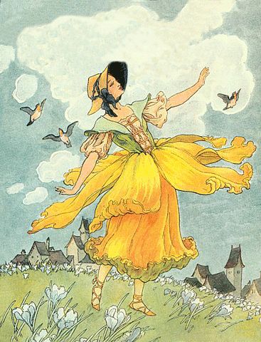 daffydowndilly_volland.gif (367×480) Manipura Chakra, Vintage Gardening, Vernal Equinox, Spring Equinox, First Day Of Spring, Mother Goose, Childrens Illustrations, Children's Book Illustration, Nursery Rhymes