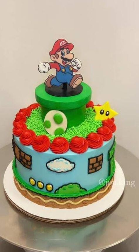 Super Mario Brothers Cake, Mario Brothers Cake, Luigi Cake, Mario Bros Cake, Video Game Lover, Super Mario Cake, Mario Cake, Super Mario Birthday Party, Mario Birthday Party