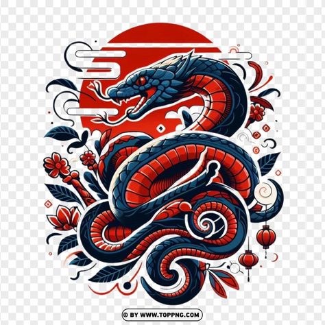 2025 Year Of The Snake, Year Of The Snake 2025, 2025 New Year Design, Snake Vector, Snake Png, Snake Symbol, Year Of Snake, Red And Black Snake, Dtf Designs