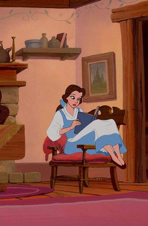 Oh good I’m not the only one who reads like this... The Beauty And The Beast, Belle Beauty And The Beast, Images Disney, Disney Nerd, Belle Disney, Disney Favorites, Old Disney, Pinturas Disney, Disney Beauty And The Beast