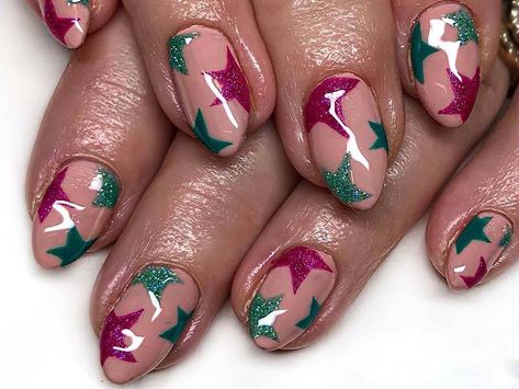 The Best Star Nail Art on Instagram | Makeup.com Star Nail Designs, Neon Nail Designs, Star Nail, Star Nail Art, Subtle Nails, Great Nails, Instagram Makeup, Star Nails, Nail Art Summer