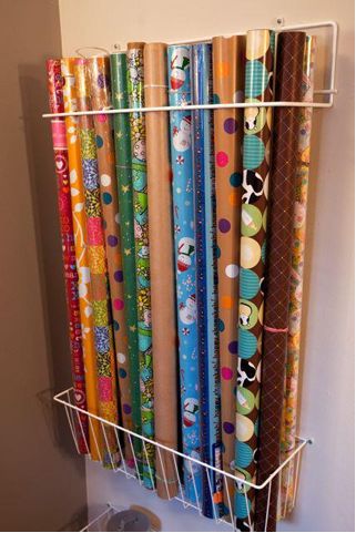 Guest post… An Organized Home Office. | A Bowl Full of Lemons Wrapping Paper Organization, Gift Wrap Organization, Organizar Closet, Wrapping Paper Storage, Gift Wrap Storage, Holiday Organization, Wrapping Paper Rolls, Organisation Hacks, Organization Gifts