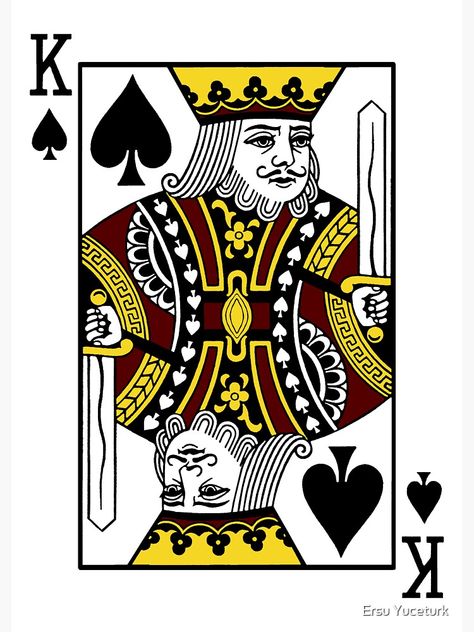 "King of Spades" Sticker for Sale by Ersu Yuceturk | Redbubble King Spades Tattoo, King Of Spades Aesthetic, 8 Of Spades Card, Jack Of Spades Card, King Of Spades Card, King Playing Card Design, Spade Symbol, Playing Card Tattoos, Playing Card Crafts