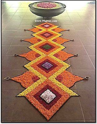 Rangoli Decoration, Floral Rangoli, Flower Rangoli Designs, Pookalam Design, Simple Flower Rangoli, Border Rangoli, Rangoli Designs Simple Diwali, Diwali Decoration Items, Diwali Decorations At Home