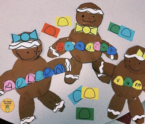 House Craft Preschool, Name Crafts Preschool, Project For Preschool, Gingerbread Man Craft, Name Activities Preschool, First Grade Crafts, Name Activity, Gingerbread Man Crafts, Gingerbread Man Activities