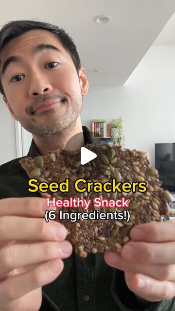 Dr. Tim Tiutan | Internal Medicine on Instagram: "Seed Crackers - Healthy Homemade Snack   I absolutely loved this recipe by @carolinagelen ! Big thanks to her for sharing.  Ingredients 1 cup flaxseeds 1 cup boiling water salt 2 cups mixed seeds, such as pistachios (tree nuts are especially nutritious!), or pumpkin, sunflower, etc.  ~4 tbsp EVOO   Heat oven to 400F. In a bowl, add flaxseeds, boiling water, and salt. Mix to egg white-like consistency. Add 2 cups of assorted seeds. Add a touch of salt as needed.  Lightly grease a half sheet pan with oil. Line with parchment paper. Add oil on top of paper to coat the whole pan (use brush to spread).  Add seed mixture evenly on the pan, with an even layer. Using a pastry brush, add the remaining oil on top of the seed cracker mixture. Light sp Homemade Seed Crackers, Seed Crackers Recipe, Seed Crackers, Healthy Crackers, Healthy Homemade Snacks, Pastry Brush, Pumpkin Sunflower, Cracker Recipes, Homemade Snacks