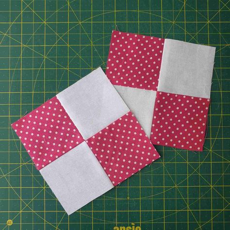 Making 4-Patch Quilt Blocks Two at a Time - Victoria Peat Patch Work Quilt Ideas, 12 Patch Quilt Blocks, Easy Nine Patch Quilt Patterns, Four Patch Quilt Patterns Free, Quick Quilt Blocks, 4 Patch Quilt Patterns Free, 9 Patch Quilt Ideas Block Patterns, Four Patch Quilts, 12 Inch Quilt Block Patterns Free