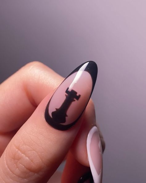 Chess nails ♟️ —— #nailart #chessnails #nails Chess Nail Art, Chess Nails, Nails Painting, S And S Nails, Violet Nails, Crazy Nail Art, Minimal Nails Art, Custom Nails, Ongles Nails