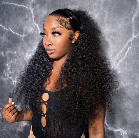 Frontal Curly Wig Hairstyles, Hair Inspo Ponytail, Wigs Business, Frontal Installation, Hair Threading, Lemonade Braids Hairstyles, Barbie Hairstyle, Braided Hairstyles For Black Women Cornrows, Black Hair Clips