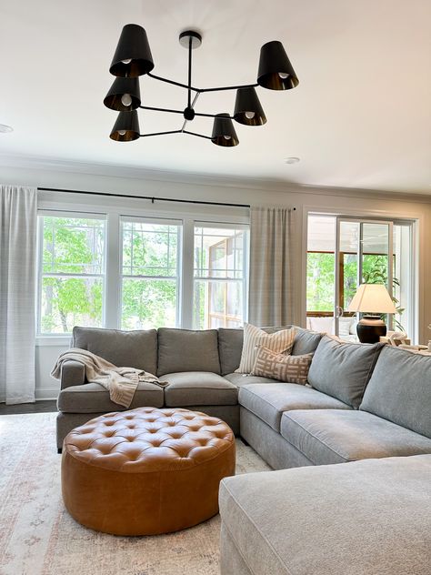 Living Room Reveal - Lauren Bown Narrow Living Room Sectional, Family Sofas Cozy Living, Family Friendly Living Room, Living Room Transformation, Room Couches, Narrow Living Room, Living Room Reveal, Cottage Living Rooms, Rooms Reveal