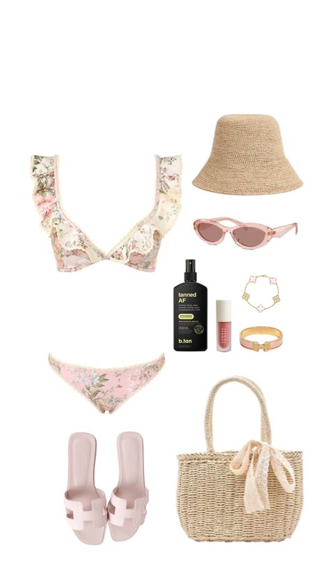 Beach, summer, Prada, bikini, pink Aesthetic Chanel, Outfit Inspo Beach, Dress Ootd, Outfit Aesthetic, Outfit Summer, Beach Outfit, Summer Dress, Outfit Inspo