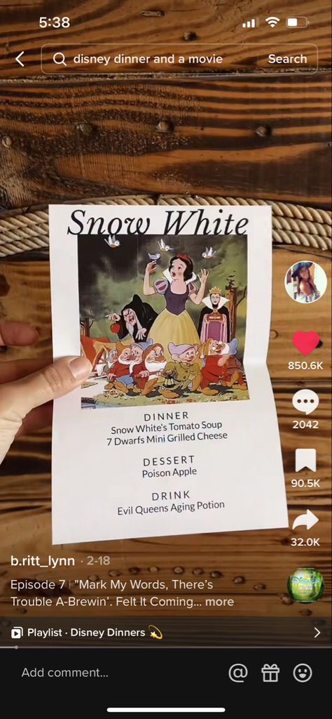 Disney Dinner And Movie Night Snow White, Snow White Dinner And A Movie, Snow White Movie Night, Snow White Dinner, Friday Dinners, Disney Movie Themed Dinner, Movie Meals, Themed Meals, Snow White Movie