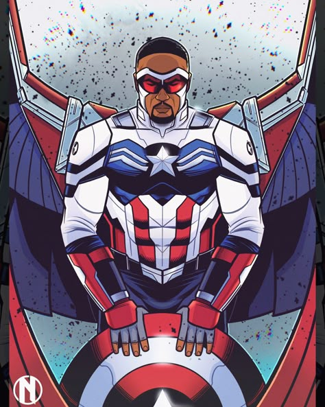 Falcon Captain America, Captain America Sam Wilson, Falcon Art, Falcon Marvel, Captain America Art, Avengers Cartoon, Captain America Wallpaper, Batman Armor, Arte Nerd