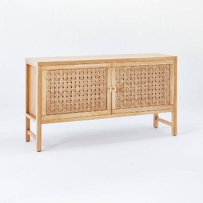 Palmdale Woven Door Console Natural - Threshold™ Designed With Studio Mcgee : Target Woven Door, Diy Buffet, Mcgee Target, Studio Mcgee Target, Wooden Console Table, Wooden Console, Rental House, Stylish Storage Solutions, Studio Mcgee