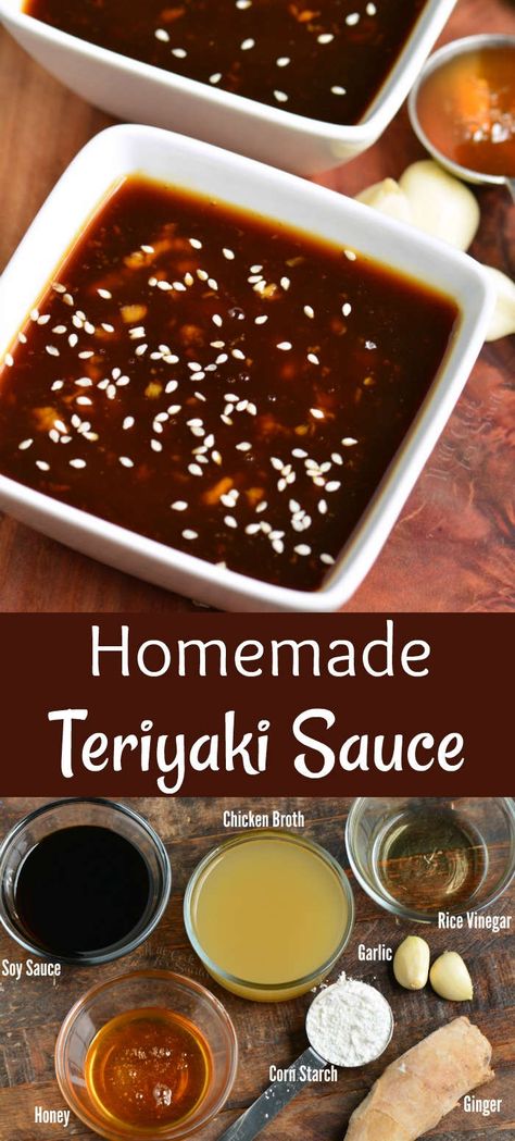 Homemade Teriyaki Sauce. Incredibly easy and delicious sauce that goes perfectly in many dishes and takes only a few minutes to prepare. #teriyaki #sauce #easyrecipe #chicken #asianrecipes Chicken Broth Rice, Chicken Teriyaki Sauce, Make Teriyaki Sauce, Wooden Skillet, Fruit Dips, Teriyaki Sauce Recipe, Art Recipes, Fruit Platters, Fruit Trays