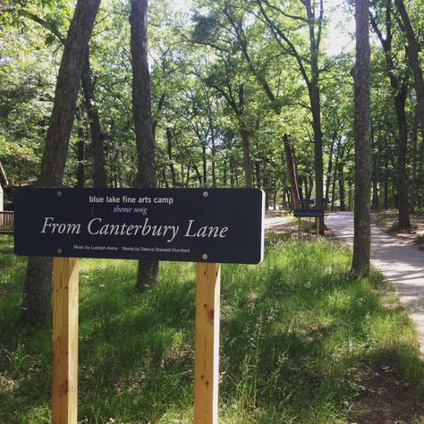 Canterbury Lane, Blue Lake Fine Arts Camp, Twin Lake, Michigan Blue Lake Fine Arts Camp, July Reset, Michigan Aesthetic, Lake Core, Rare Aesthetic, Michigan Camping, Music Camp, Dorm Design, Lake Summer