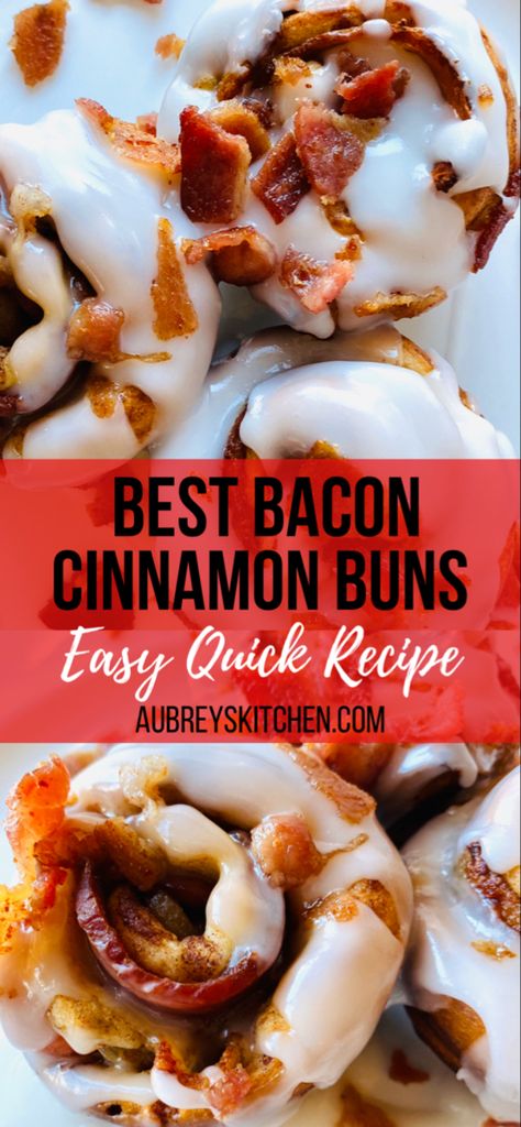 Maple Bacon Cinnamon Rolls, Bacon Cinnamon Rolls, Cinnabon Rolls, Pillsbury Cinnamon Rolls, Bacon Roll, Cinnamon Roll Bake, Cinnamon Rolls Easy, Sunday Dinners, Breakfast Recipes Sweet