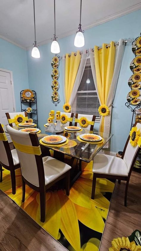 Apartment Ideas For Men, Sunflower Home Decor, Modern Apartment Living Room, Sunflower Kitchen Decor, Studio Apartment Living, Yellow Kitchen Decor, Small Studio Apartment, Living Room Decor Colors, Living Room Decor Curtains