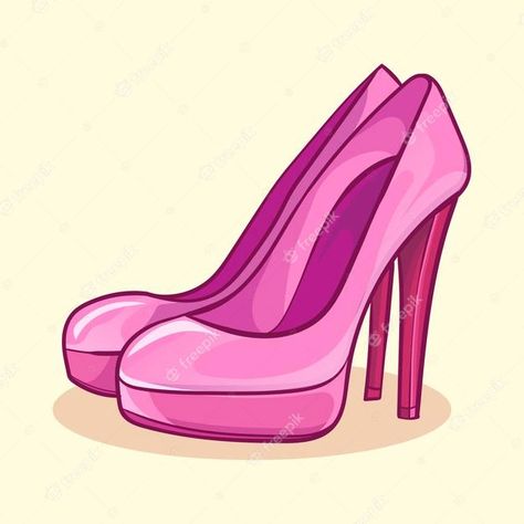 Premium Vector | Vector illustration of high heels, flat style vector, high heels soft color shoes. vector illustration. High Heels Illustration, Barbie High Heels, High Heel Tattoos, Heels Drawing, Tufting Rugs, White Shoes For Girls, Shoes Vector, Shoe Tattoos, Rug Tufting