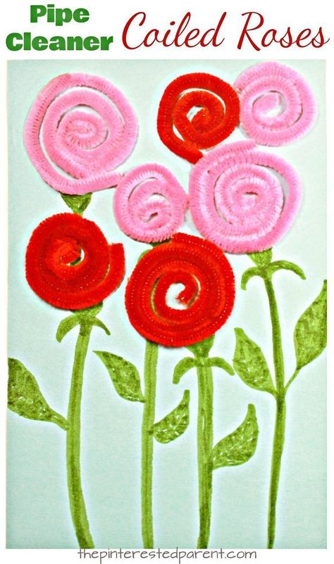 Textured art projects make fantastic masterpieces for spring or Mother's Day! These swirly flowers are made from pipe cleaners and paint! Texture Art Projects, Toddler Valentine Crafts, Pipe Cleaners, Textured Art, Mothers Day Crafts, Dollar Store Crafts, Jar Crafts, Pipe Cleaner, Arts And Crafts Projects