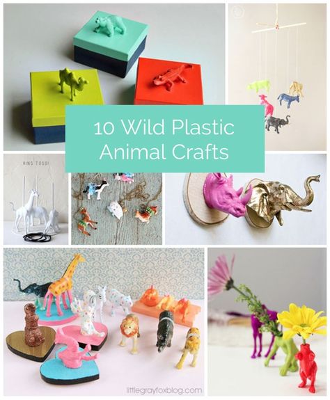 10 wild uses for plastic animals. Fun for kids and adults! #animalcrafts Kid Storage, Plastic Animal Crafts, Alex Rose, Bible Camp, Hello Glow, Toy Animals, Vbs Crafts, Twins Room, Dinosaur Birthday Party