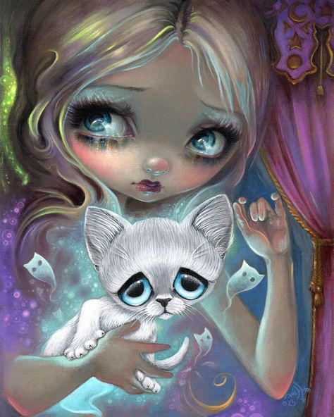 Michael Banks, Jasmine Becket Griffith, Eyes Art, Cats With Big Eyes, Kitten Art, Big Eyes Art, Michael Art, Ghost Cat, Lowbrow Art