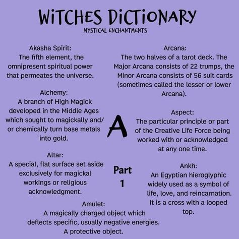 Witchcraft for Beginners | A witches dictionary | Facebook Witchcraft Vocabulary, Witch Dictionary, Witch's Grimoire, Spiritual Learning, Witches Alphabet, Witchcraft 101, Solitary Witch, Witchcraft Spells For Beginners, Spells For Beginners