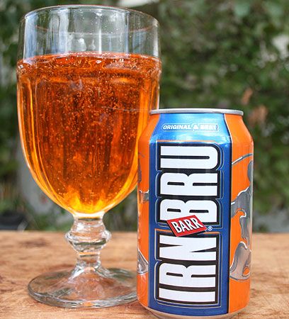 IRN BRU is an orangey-rust coloured, fizzy, sweet Scottish soft drink. It tastes like a cross between bubble gum and cream soda. Scottish Drinks, Irn Bru, Scottish Food, Scottish Recipes, Scotland Forever, Scottish Culture, Fizzy Drink, Receding Gums, Cream Soda