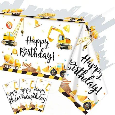 Amazon.com: Kids Party Supplies Boy Construction: Toys & Games Construction Party Decorations, Party Decorations Table, Construction Birthday Party, Plastic Table Cover, Table Cloth Decorations, Construction Birthday Parties, Party Table Cloth, Plastic Table Covers, Plastic Table