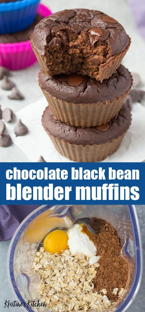 Black Bean Muffins Healthy, High Fiber Chocolate Muffins, Chickpea Chocolate Muffins, Black Bean Chocolate Muffins, Healthy Chocolate Oatmeal Muffins, Healthy Blender Muffins, Blender Muffins Healthy, Wfpb Muffins, Black Bean Muffins