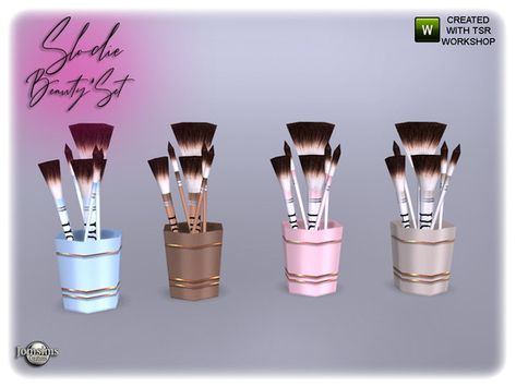 Sims 4 Makeup Clutter, Sims 4 Cc Furniture Living Rooms, Makeup Decor, Sims 4 Cc Eyes, Make Up Brush Set, Sims Baby, Sims 4 Tsr, Sims Furniture, Sims 4 Makeup