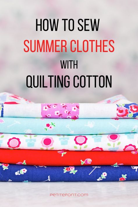 Summer can be SO hot. Make your clothes in light, breathable cotton. Here is a list of pattern suggestions to make an easy-to-wear summer wardrobe. Patterns For Quilting, Sewing Garments, Menswear Inspiration, Easy Diy Clothes, Cute Sewing Projects, Quilting Templates, Garment Fabric, Womens Fashion Inspiration, Muslin Fabric