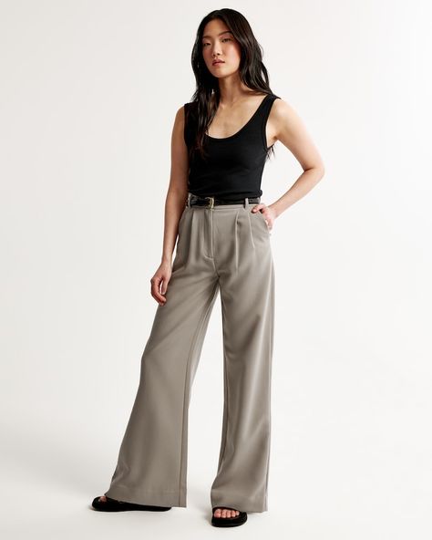 A&F Sloane Tailored Pant | Abercrombie & Fitch (US) Sloane Tailored Pant, Tailored Pants Women, Abercrombie And Fitch Outfit, Denim Cargo Pants, Floral Print Rompers, Abercrombie And Fitch, Tailored Pants, Spring Wardrobe, Work Wardrobe