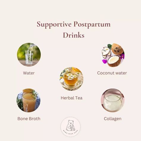 Nutritious postpartum drinks can support your body's healing after having a baby. Try some of these drinks to feel their benefits. #postpartum #postpartumjourney #postpartumdoula #postpartumhealth #postpartumlife #postpartumsupport #postpartumrecovery #postpartumhealing #postpartumnutrition #postpartumdiet #postpartummentalhealth #postpartumfood Postpartum Drinks, Postpartum Diet, Postpartum Health, Postpartum Doula, Postpartum Support, Pregnancy Essentials, Postpartum Recovery, Body Healing, Mama Bear