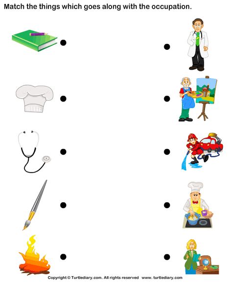 Download and print Turtle Diary's Match Objects with Occupation worksheet. Our large collection of ela worksheets are a great study tool for all ages. Community Helpers Worksheets, Community Helpers Preschool Activities, Free Worksheets For Kids, Community Helpers Theme, Community Helpers Preschool, Kids Worksheets Preschool, English Worksheets For Kids, Community Helpers, English Lessons For Kids