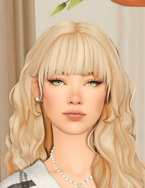 Sims 4 Blonde Hair Cc, Sims People, Cc Eyes, Foxy Eyes, Sims 4 Hair Male, Sims 4 Cc Eyes, Cc Sims4, Blonde Bangs, Blonde Hair With Bangs