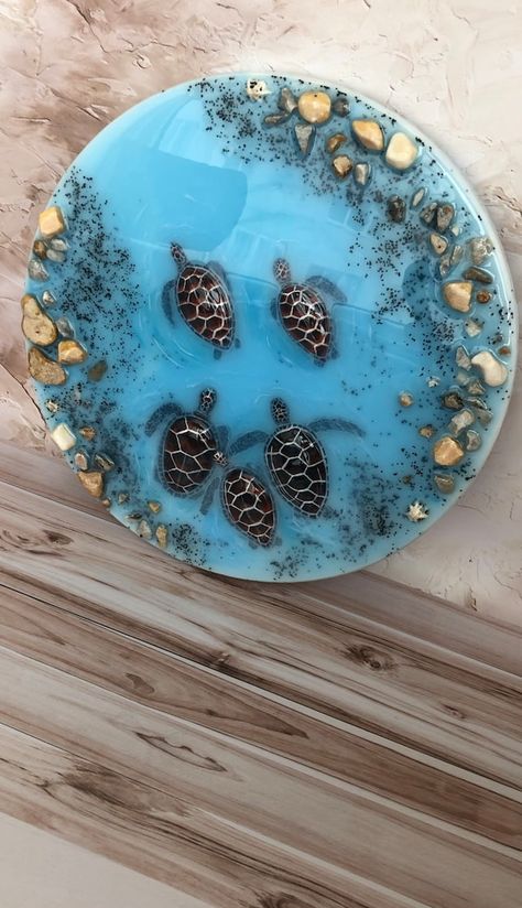 ShineEpoxyArt - Etsy Болгария Art Turtle, Sea Turtle Art, Christmas Canvas Art, Resin Crafts Tutorial, Turtle Decor, Picture Painting, Resin Art Painting, Diy Resin Projects, Turtle Painting