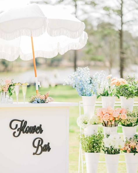 Spring dreams ✨️ A flower bar with drinks at your wedding? 👀👌🙌 . . . . Photos: @jordandevin_photo Venue: @daniellyestate Coordination: @haliemarieallen Hair and Makeup: @lushbeautybaratl DJ: @JWadeEntertainment Floral: @floriweddings Floral cart: @rosemerri_designs Champagne cart: @hh_events_design @happyday_eventrentals . . . . . #weddingdetails #floraldesign #detail #springday #weddingphotography #bride #georgia #smallbusiness #georgiasmallbusiness #atlanta #atlantawedding #atlantaphoto... Push Cart Design Ideas, Wedding Flower Bar, Flower Bar Ideas, Floral Cart, Champagne Cart, Floral Therapy, Bloom Bar, Retro Miami, Cake Decorating Party