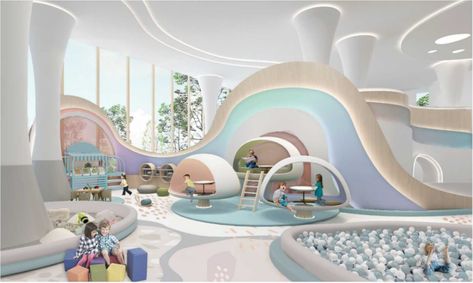 Indoor Playground Business, Inside Playground, Planet Ideas, Indoor Playground Design, Planet Kids, Children's Play Area, Commercial Indoor Playground, Kindergarten Interior, Daycare Design