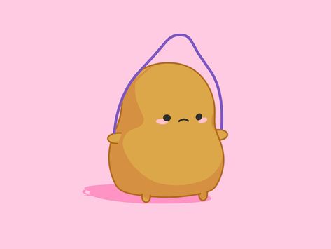 Potato jump rope by Miguel E. on Dribbble Jump Rope Aesthetic, Potato Illustrations, Jump Animation, Happy Potato, Kawaii Potato, Cute Potato, Aphmau Fan Art, Bee Creative, Motion Graphics Design