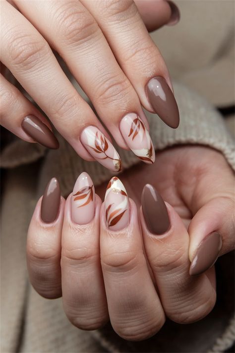 Embrace the warmth of autumn with these cozy fall nail ideas featuring a delightful pumpkin spice color palette. Imagine your nails adorned with a rich burnt orange base, accented by delicate gold flecks that sparkle like autumn leaves in the sunlight. This perfect blend of warm hues encapsulates the essence of the season, making it a must-try for your next nail appointment. Let your fingertips reflect the beauty of fall! Oval Gel Nails Designs, Fall Oval Nails, Spice Color Palette, Burnt Orange Nails, Oval Nails Designs, Nail Appointment, Fall Nail Ideas, Gel Nail Design, Pretty Nail Art