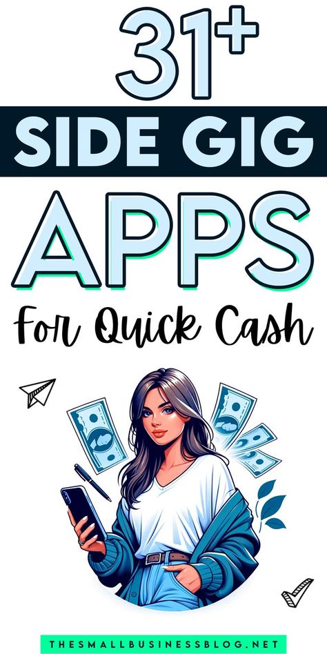 31+ Amazing Side Gig Apps for Extra Cash in 2024 Small Business Blog, Additional Income, Side Hustle Ideas, Quick Cash, Side Gigs, Online Side Hustle, Ways To Make Money Online, Making Extra Cash, Earn Extra Income