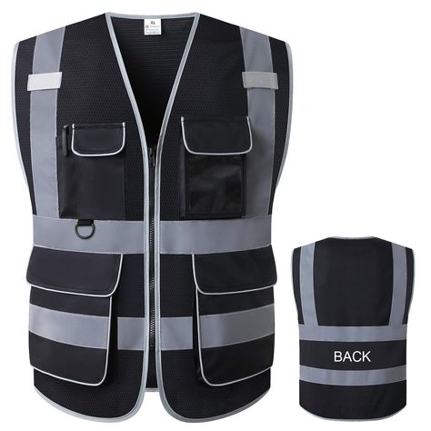 PRICES MAY VARY. 100% Polyester Zipper closure Machine Wash 【QUALIFIED MATERIALS】 LOHASWORK safety vest for men or women is made of 100% polyester mesh fabric,lightweight,breathable and durable. 2" reflective strip covers chest, waist and back which provides 360°protection during work or outdoor activities. All materials of our reflective vest are ANSI approved and Machine Washable at 40 or 60℃ 【360° VISIBILITY SAFETY】 This high visibility safety vests reflective are fully compliant with ANSI/IS Pocket Radio, Vest With Pockets, Vest For Men, Reflective Vest, Safety Clothing, Safety Vest, Tactical Clothing, Reflective Tape, Colors Orange