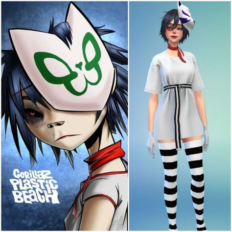 🟢CARTOON CHARACTERS IN SIMS 4🟢 on Tumblr Gorillaz Sims 4 Cc, Noodle From Gorillaz, Sims 4 Cas Mods, Sims 4 Cas, Sims 4 Cc, Gorillaz, Cartoon Network, Cartoon Characters, Sims 4