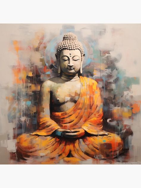 Modern Buddha, Meditation Art Spirituality, Buddha Background, Buddha Spiritual, Buddha Statue Home, Meditation Poster, Buddha Peace, Mother Painting, Canvas Art Painting Acrylic